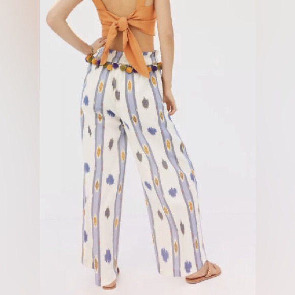 NWT Anthropologie Ollari Pom Pom Wide-Leg Pants - Picture 4 of 11